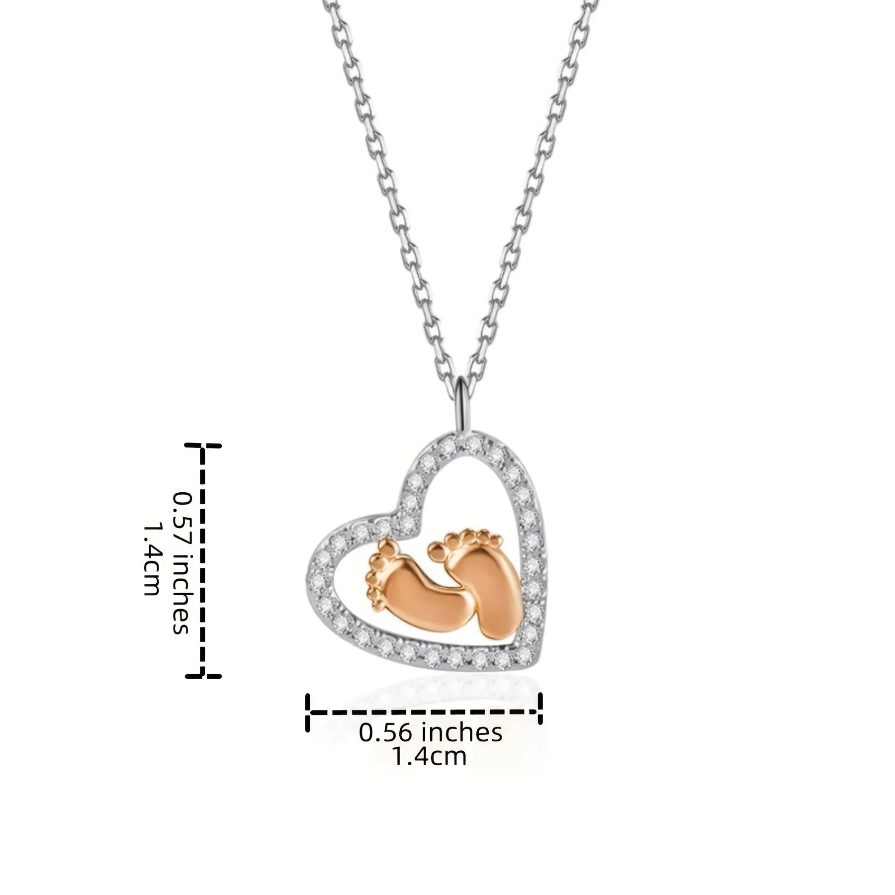 To My Mommy - Heart Footprint Pendant Necklace for Mom