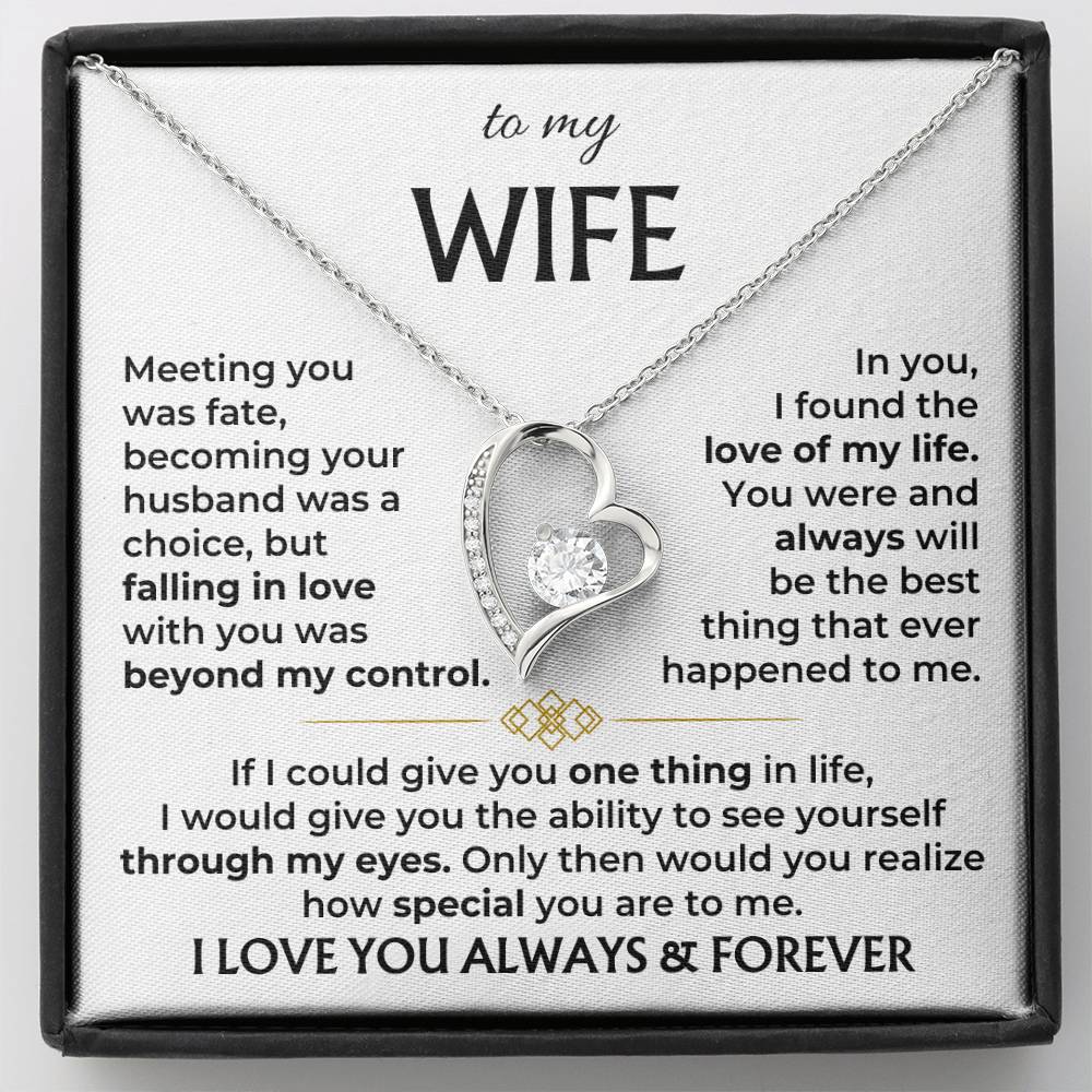 To My Wife Necklace Gift Set - I Love You Always & Forever